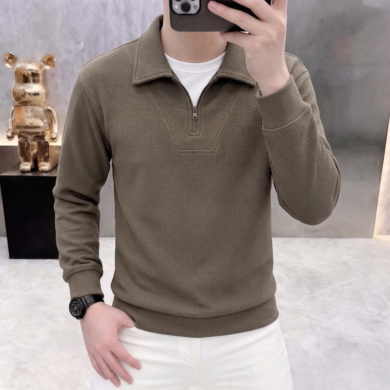 Half-Zip Collared Sweatshirt
