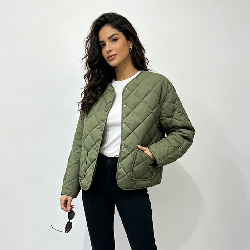 Wattierte Jacke mit Rautensteppung