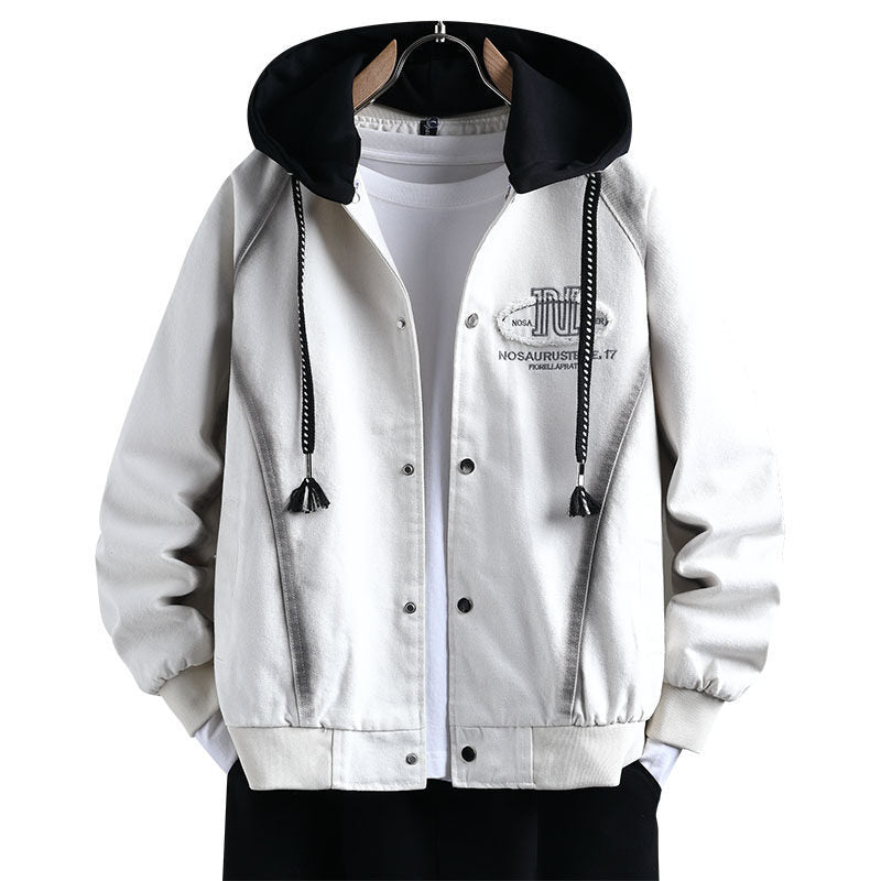 Chaqueta vaquera con capucha y efecto capas