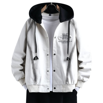 Chaqueta vaquera con capucha y efecto capas