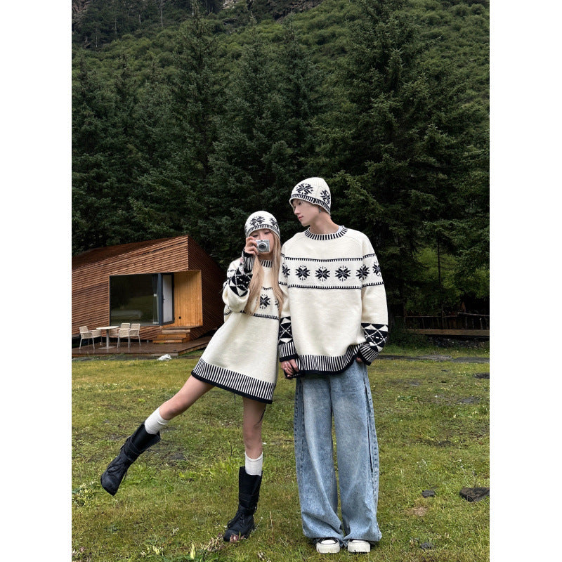 Couples Fair Isle Knit Sweater & Hat