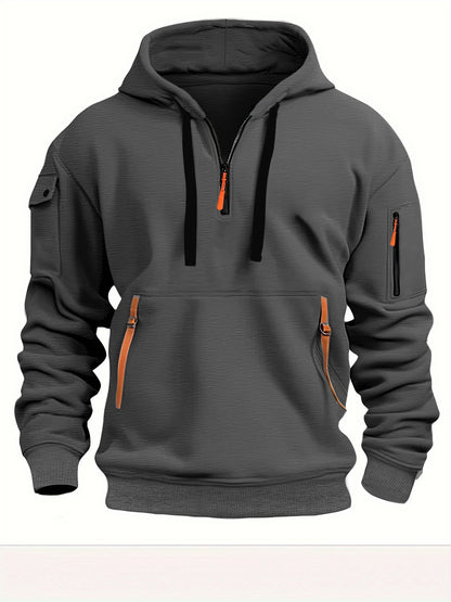 Herren-Hoodie mit Fleecefutter und mehreren Taschen