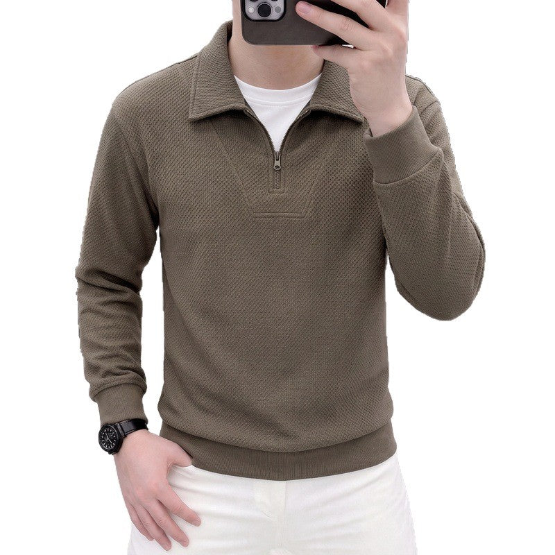 Half-Zip Collared Sweatshirt