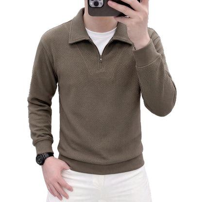 Half-Zip Collared Sweatshirt