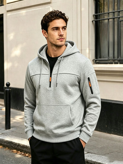 Sudadera multibolsillos con capucha y cremallera