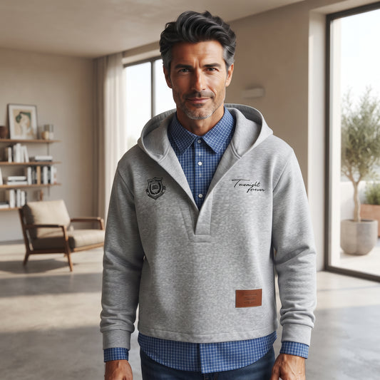 Karo-Hoodie mit Applikationen