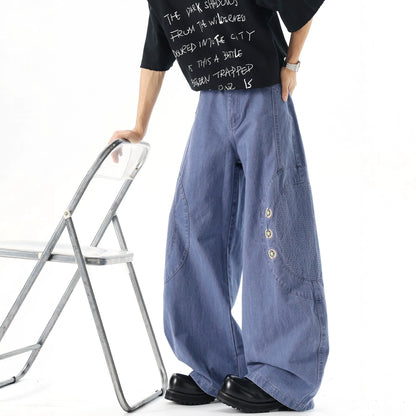 Weite Herrenjeans mit Sternen-Patchwork