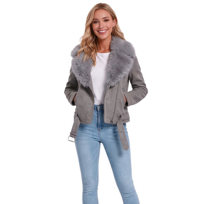 Giacca biker in similpelle con cappuccio rimovibile