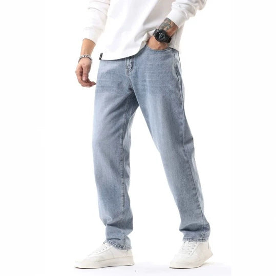 Gerade Herrenjeans mit Retro-Waschung