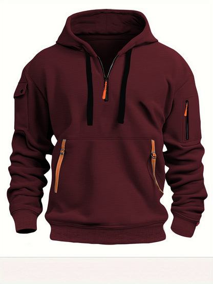 Herren-Hoodie mit Fleecefutter und mehreren Taschen