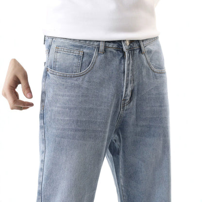 Gerade Herrenjeans mit Retro-Waschung