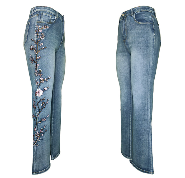High-Waisted Stretch Flared Jeans