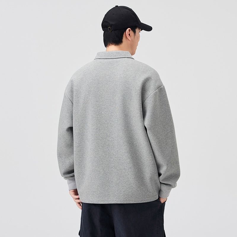 Half-Zip Long-Sleeve Polo Shirt