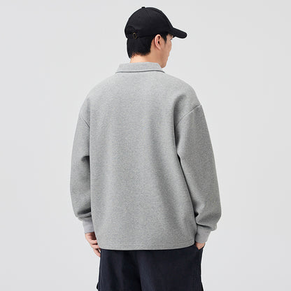 Half-Zip Long-Sleeve Polo Shirt
