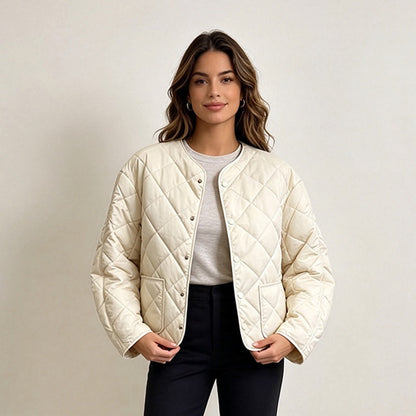 Wattierte Jacke mit Rautensteppung