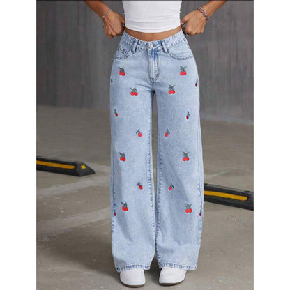 Jeans vintage a vita alta e gamba larga