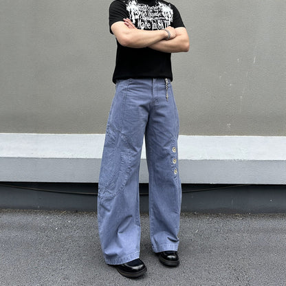 Weite Herrenjeans mit Sternen-Patchwork