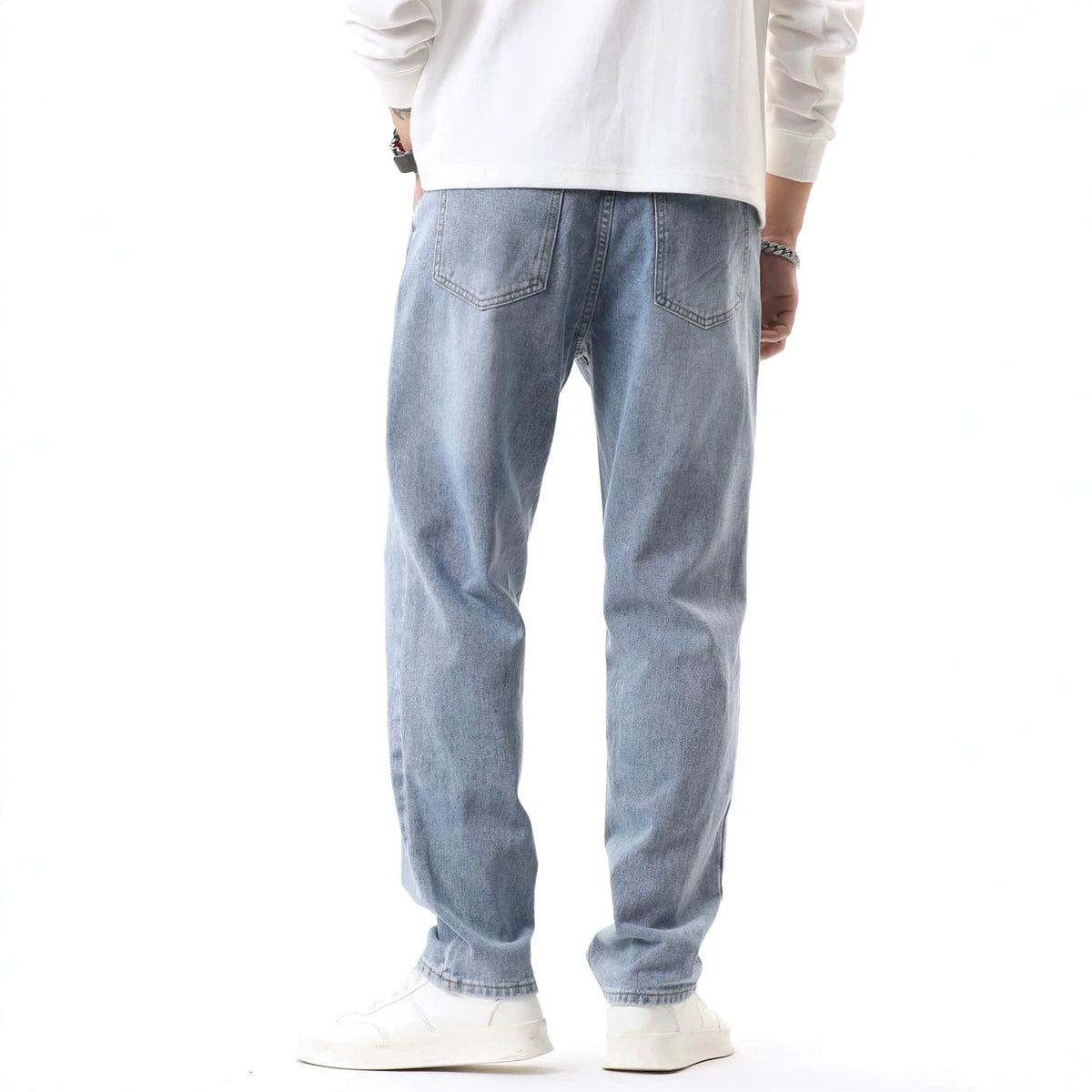 Gerade Herrenjeans mit Retro-Waschung