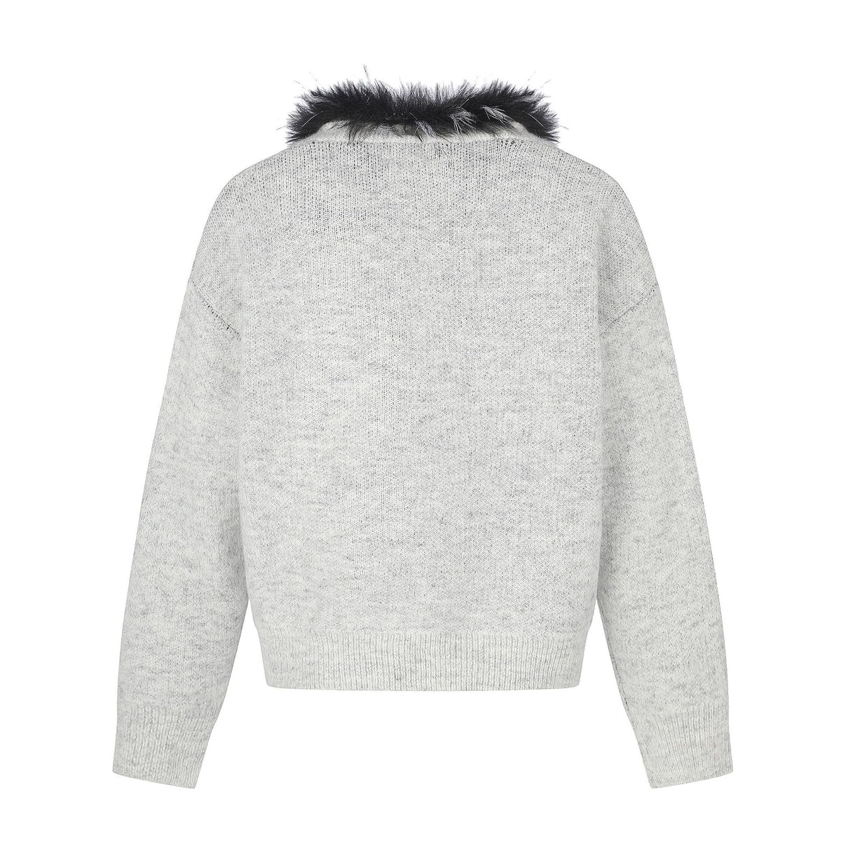 Strickcardigan mit Welpen-Jacquard