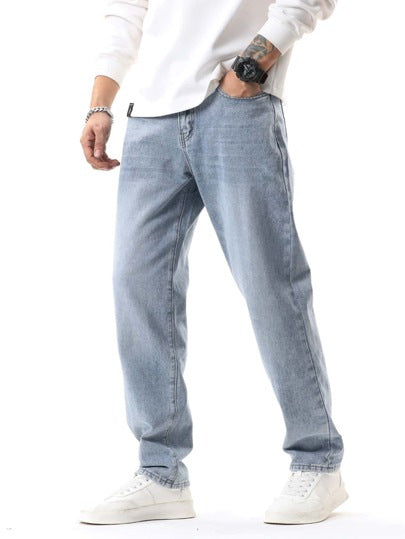 Gerade Herrenjeans mit Retro-Waschung