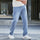 Vintage-Wash Blue Stretch Jeans