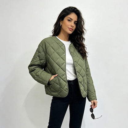 Wattierte Jacke mit Rautensteppung