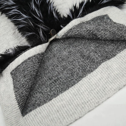 Strickcardigan mit Welpen-Jacquard
