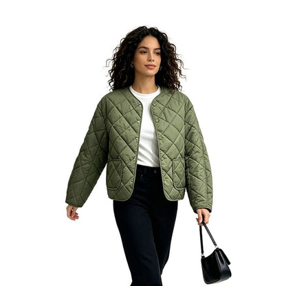 Wattierte Jacke mit Rautensteppung