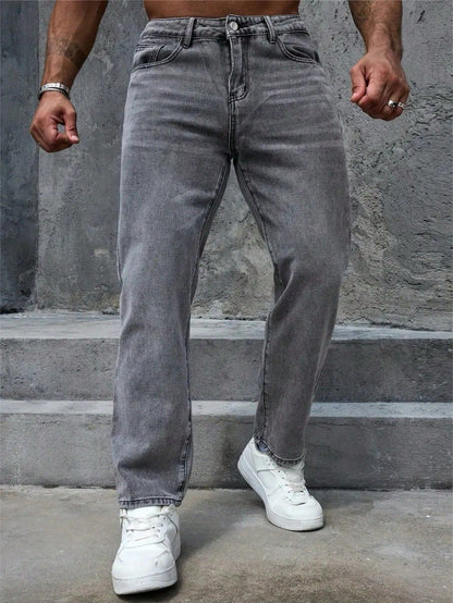 Vintage-Wash Grey Jeans