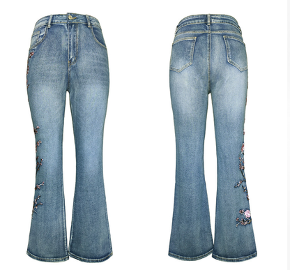 High-Waisted Stretch Flared Jeans