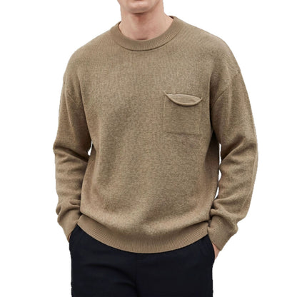 Basic-Herrenpullover mit Rundhalsausschnitt