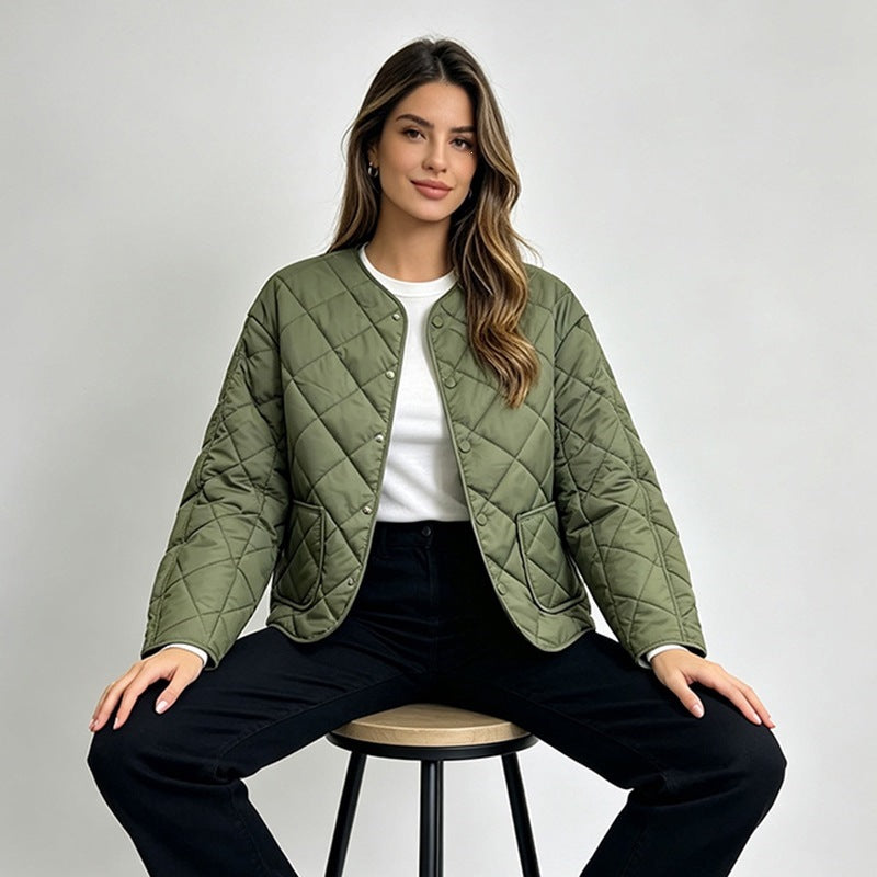 Wattierte Jacke mit Rautensteppung