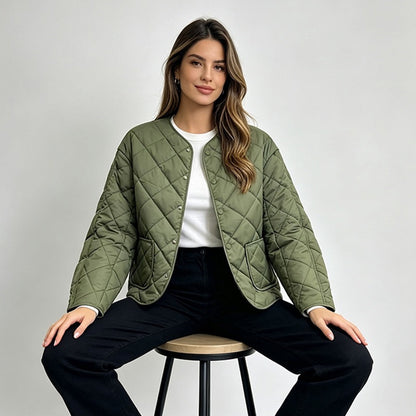 Wattierte Jacke mit Rautensteppung
