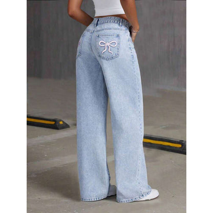 Jeans vintage a vita alta e gamba larga