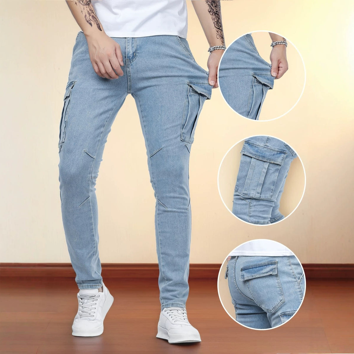 Vintage Slim-Leg Denim Jeans