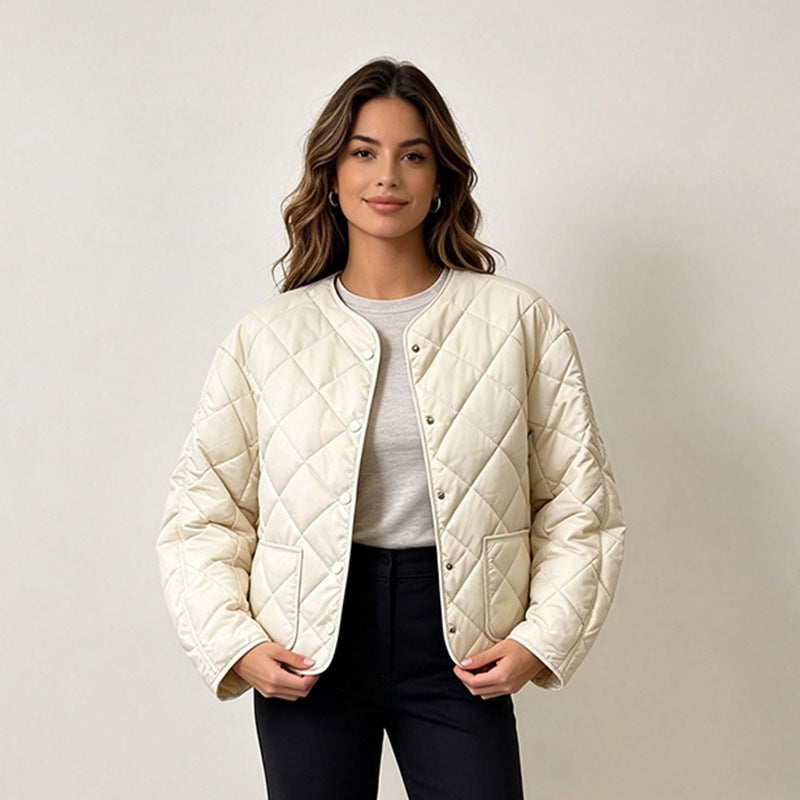 Wattierte Jacke mit Rautensteppung