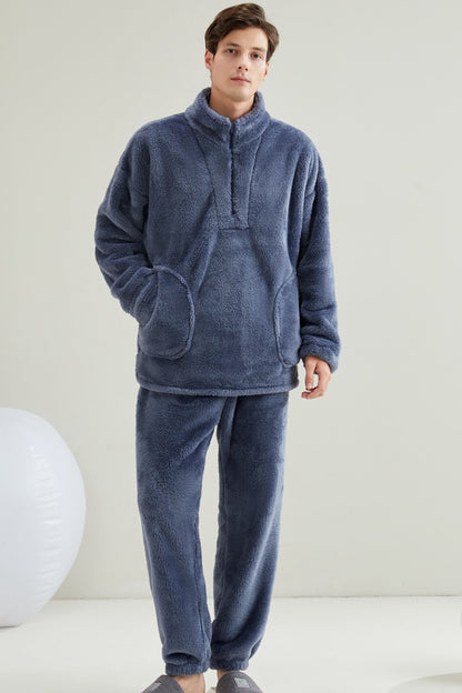 Conjunto de pijama de forro polar coral para parejas