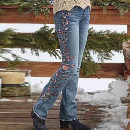 High-Waisted Stretch Flared Jeans
