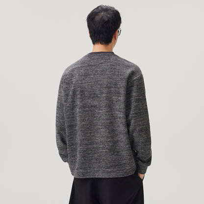 Faux-Layer Henley Sweatshirt