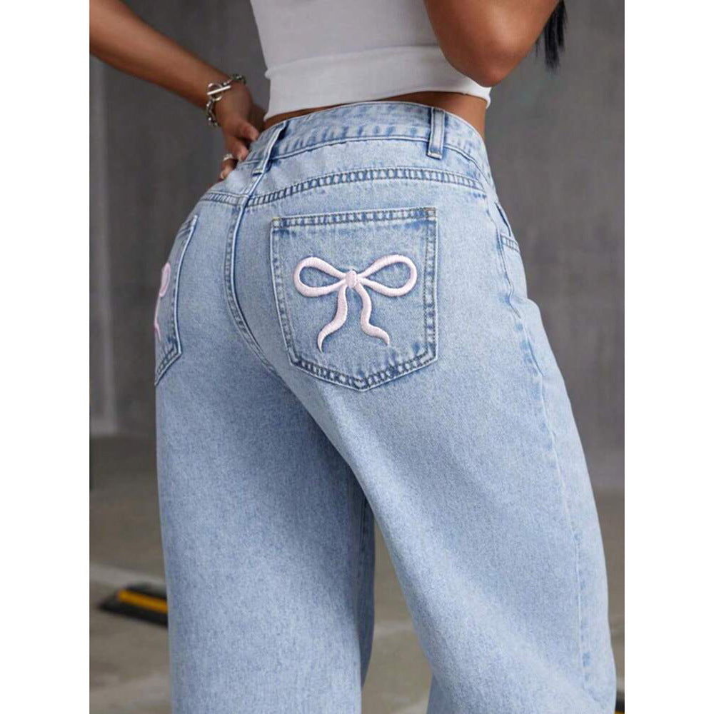 Jeans vintage a vita alta e gamba larga