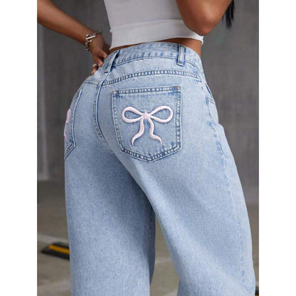Jeans vintage a vita alta e gamba larga