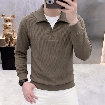 Half-Zip Collared Sweatshirt