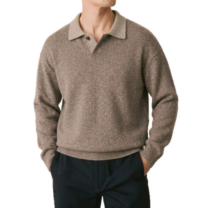 Herren-Colorblock-Pullover mit Reverskragen