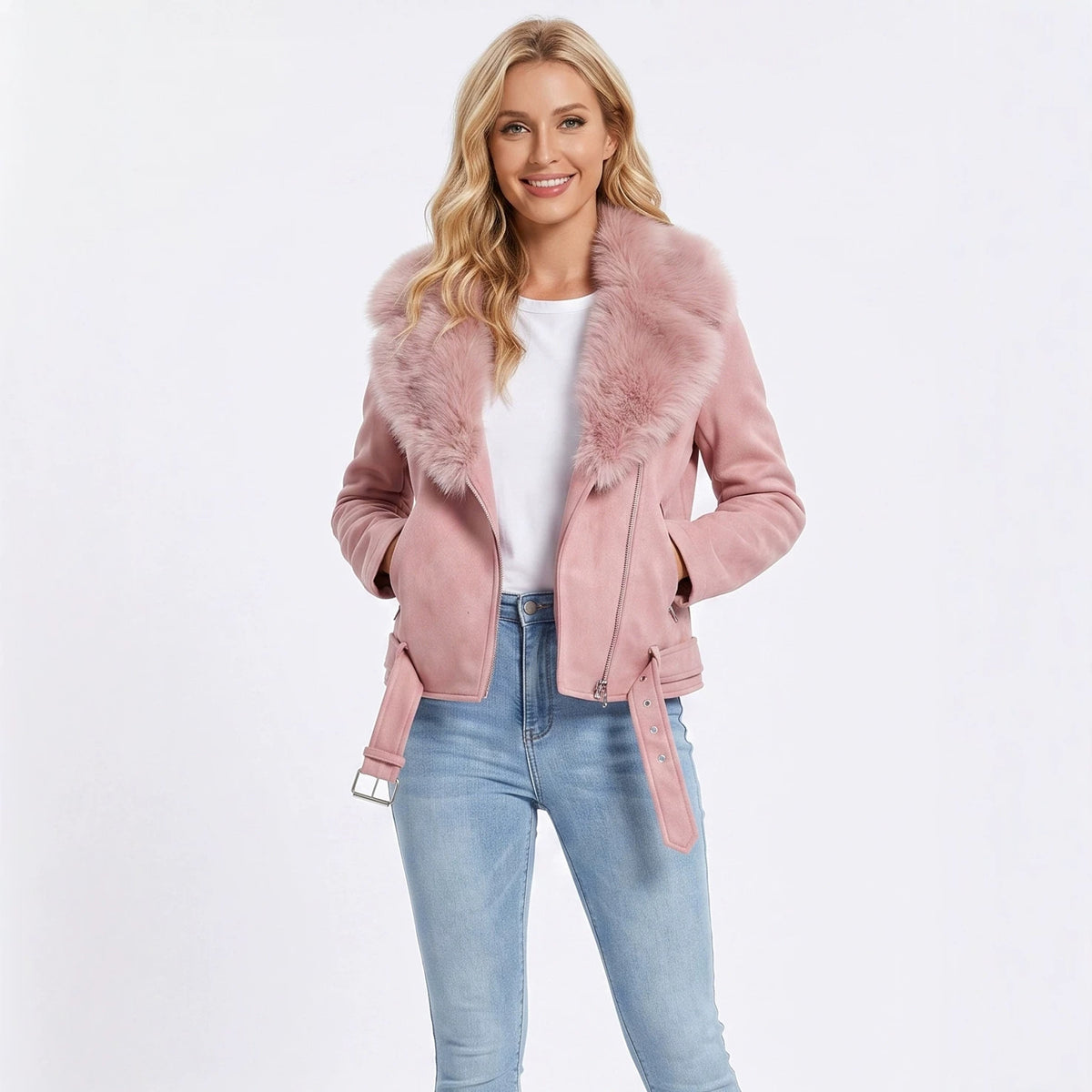 Giacca biker in similpelle con cappuccio rimovibile