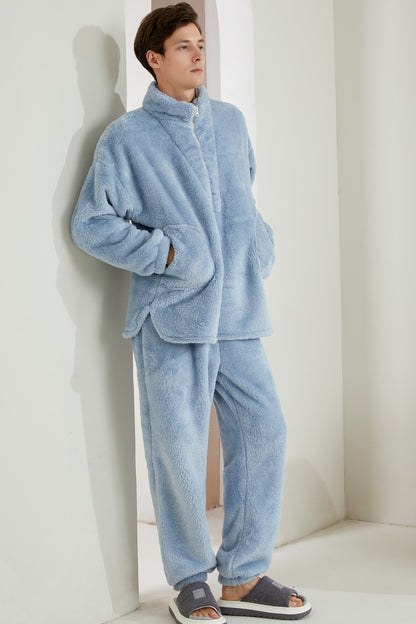 Conjunto de pijama de forro polar coral para parejas