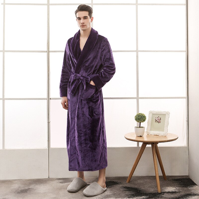 Extralanger Flanell-Bademantel für Paare