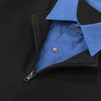 Layered-Look Collared Sweatshirt