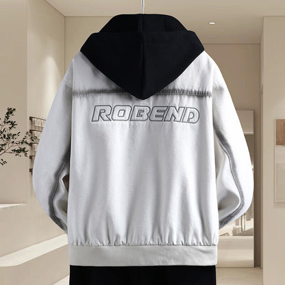 Chaqueta vaquera con capucha y efecto capas