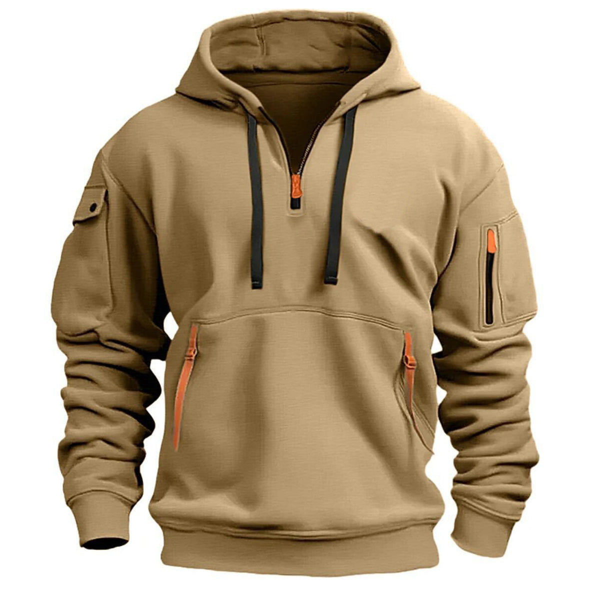Herren-Hoodie mit Fleecefutter und mehreren Taschen