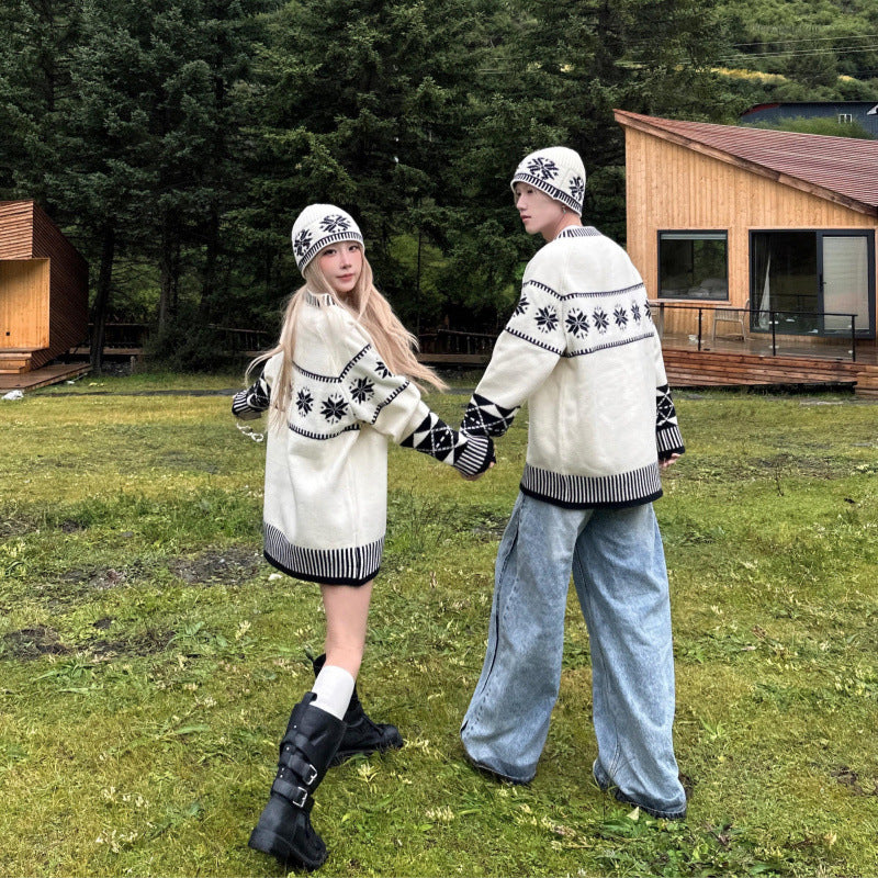 Couples Fair Isle Knit Sweater & Hat